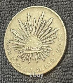 1895 Mexico 8 Reales Cn Am Culiacán Mint Silver Mexican Libertad Coin