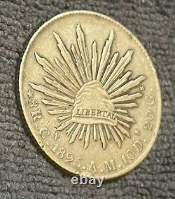 1895 Mexico 8 Reales Cn Am Culiacán Mint Silver Mexican Libertad Coin