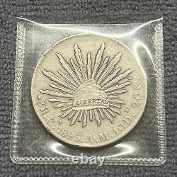 1895 Mexico 8 Reales Cn Am Culiacán Mint Silver Mexican Libertad Coin