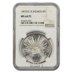 1897-Zs Mexico Silver 8 Reales MS-64 NGC (PL) SKU#259189