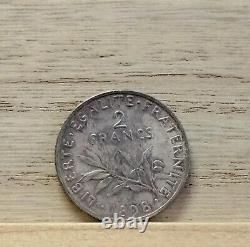 1898 2 Francs France Silver Coin