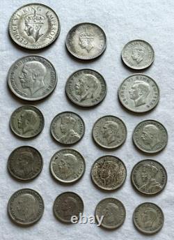 18-Coin Imperial Silver Lot 71.7g. 1.15 ozt ASW. 1920-1946. R07