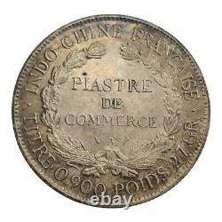 1900-A Silver Piastre Commerce French Indo-China Rare Crown Thaler Size Coin 12E