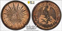 1900 Mo AM PCGS AU58 MEXICO Silver One Un Peso Coin #41273A