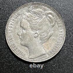 1901 Netherlands 1 Gulden Silver Coin