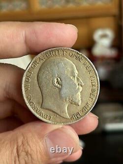 1902 Edward VII Crown Silver Coin Gold Plated