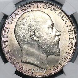 1902 NGC MS 64 Great Britain Edward VII Crown 256k Dragon Silver Coin 24071301C