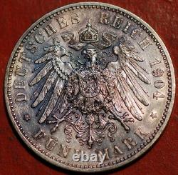 1904 E German States SAXONY-ALBERTINE 5 Mark Georg KM# 1258