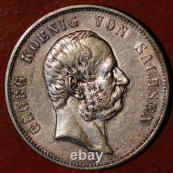 1904 E German States SAXONY-ALBERTINE 5 Mark Georg KM# 1258
