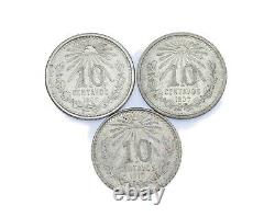 1906-1910 Mexican 10 Centavos Lot of 3 (UNC) KM# 428