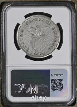1908 S US/Philippines Peso Manila Bay War Salvage NGC Genuine Silver Coin WWII