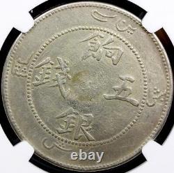 1910 China / Sinkiang 5m Silver Coinlm-819ngc Vf Detail