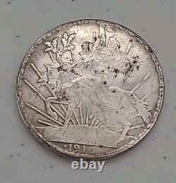 1910 Mexico Caballito Silver 1 Peso Coin Estados Unidos Mexicanos Liberty Horse