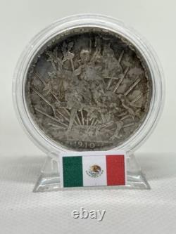 1910 Mexico? UN PESO Silver Coin In A Display Case & Bag