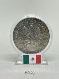 1910 Mexico? UN PESO Silver Coin In A Display Case & Bag