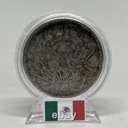 1910 Mexico? UN PESO Silver Coin In A Display Case & Bag