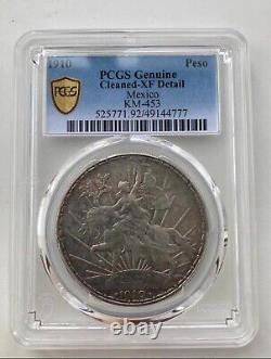 1910 Mexico Un Peso Caballito Silver Crown PCGS XF Detail