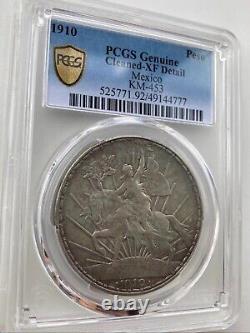 1910 Mexico Un Peso Caballito Silver Crown PCGS XF Detail