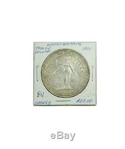 1911 Great Britain $1 British Trade Dollar. 900 Silver KM# T5 World Coin