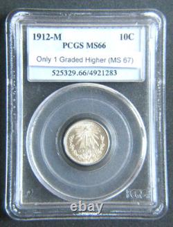 1912 10 Centavos Mexico PCGS MS66 Low 2 Variety