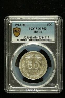 1913M Mexico 50 Centavos PCGS MS63