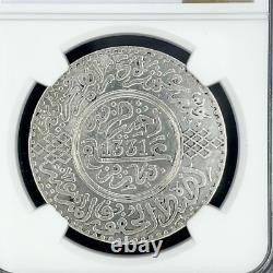(1913) AH 1331 Morocco Paris Mint 10 Dirhams NGC AU Details REV. Damage KM Y#33