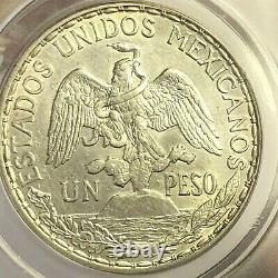 1914 MEXICO Caballito Silver Peso, KM#453 Key, Certified ANACS AU-58