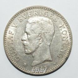 1915, 2 Corona Sweden Silver Very Low Mint Only 155k Minted Very High Value Coin