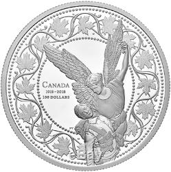 1918-2018 AngelVictory 100thAnniv. 1st World War Armistice $100 10OZ Silver Coin