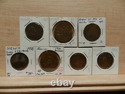 1919 to 1960 Collection of Mexican NON-SILVER coins 1-5c, 1-10c, 17-20 centavos