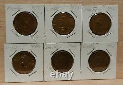 1919 to 1960 Collection of Mexican NON-SILVER coins 1-5c, 1-10c, 17-20 centavos