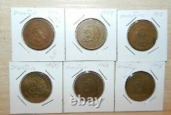 1919 to 1960 Collection of Mexican NON-SILVER coins 1-5c, 1-10c, 17-20 centavos