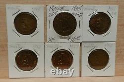 1919 to 1960 Collection of Mexican NON-SILVER coins 1-5c, 1-10c, 17-20 centavos