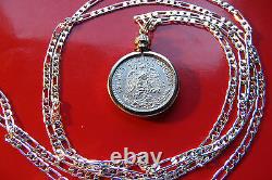 1920-1943 MEXICO 720 SILVER PRIDE Eagle Pendant on 22 925 Sterling Silver Chain