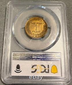 1920 France 1 Franc (Commerce) PCGS MS 64 Choice Key Date with Spectacular Color