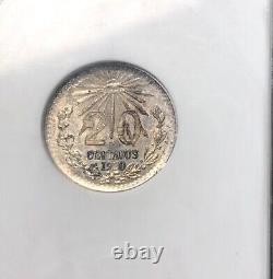 1920 Mexico 20 Centavos Silver ANACS MS 63