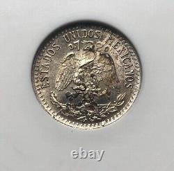 1920 Mexico 20 Centavos Silver ANACS MS 63