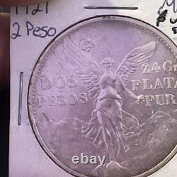 1921 Mexico 2 Pesos Silver Coin Winged Victory