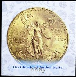 1921 Mexico 2 oz Silver 50 Pesos 100th Anniversary BU MS (Mintage 999) Antiqued