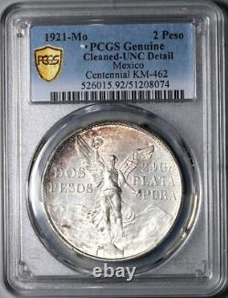 1921 PCGS UNC Mexico 2 Dos Pesos Independence Centennial Silver Coin (25032801C)