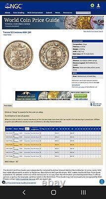 1922A 50 Centimes Tunisie Rare High Grade Silver Coin