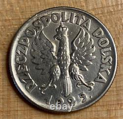 1925 Poland 2 Zlote Silver Coins London Mint AU-UNC Details Estate Coin