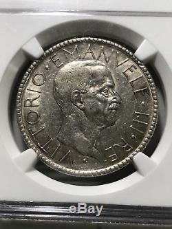 1927R VI Italy 20 Lira world foreign coin NGC AU58 RARE high value