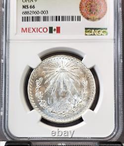 1932 Mexico Silver 1 Peso Open 9 Ngc Ms 66 Scarce Bright Beautiful Gem Coin