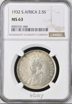 1932 S. Africa 2½ Shillings NGC MS 63 BX3-43