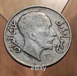 1933 (Error AH 1252) Iraq Kingdom King Faisal I 20 Fils World Silver Coin