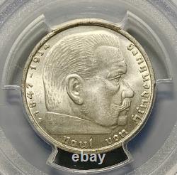 1938 B Germany Nazi Third Reich 2 Mark Silver Coin PCGS MS 64