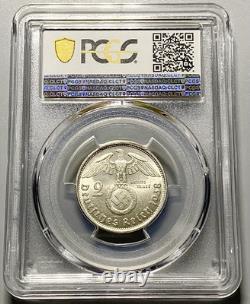1938 B Germany Nazi Third Reich 2 Mark Silver Coin PCGS MS 64