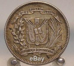 1939 Dominican Republic Silver 10 Centavos, Old World Silver Coin