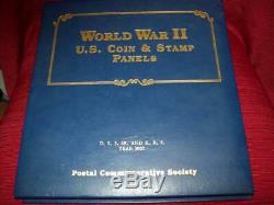 1941-1945 World War 2 U. S 55 Coins Silver Stamp Album 11 Pages Half Dollar -cent
